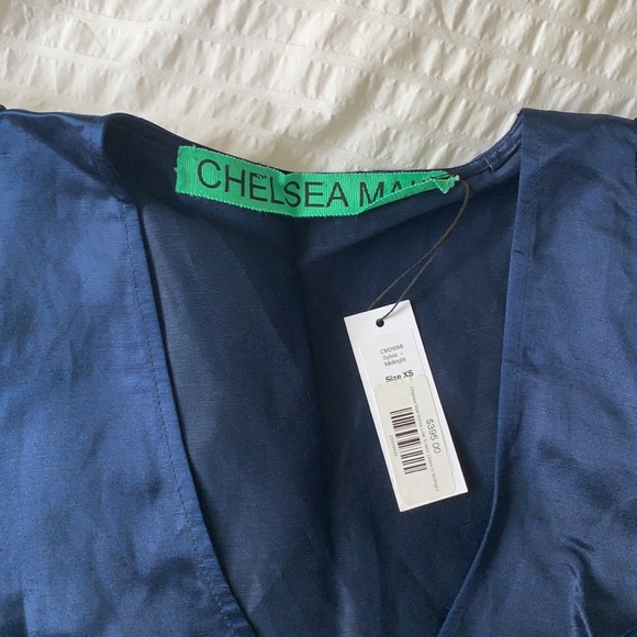 Chelsea Mak 100%Silk Low V-neck Dress - Picture 7 of 7